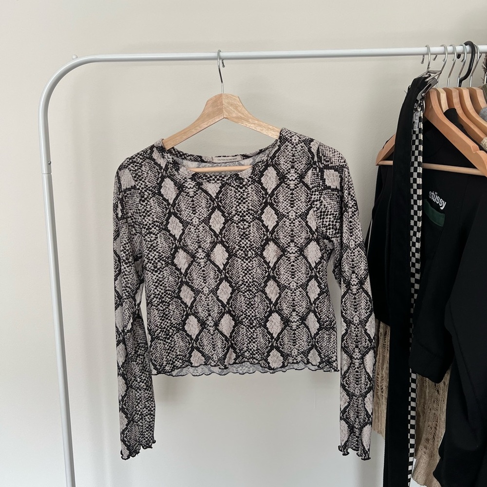 caution to the wind snake skin long sleeve